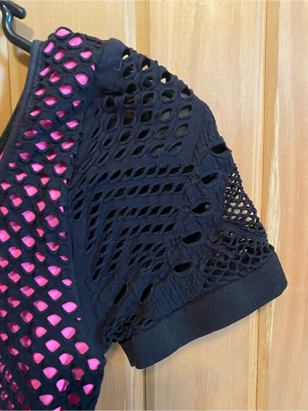 Black and Pink Cutout Body-con Dres